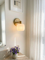 Lirra Frosted Glass Wall Sconce Minimalist Modern - Bathroom Vanity Lighting
